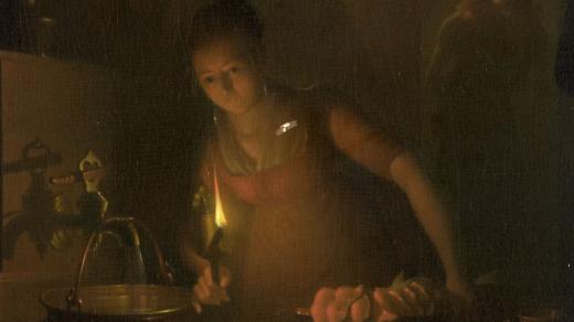 Adriaan Meulemans: Kitchen by Lamplight; Rijksmuseum; ;