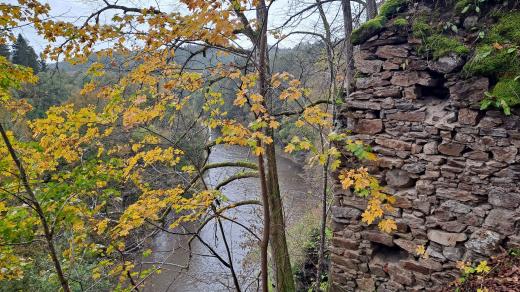 Hrad Příběnice stojí na ostrohu nad řekou Lužnicí