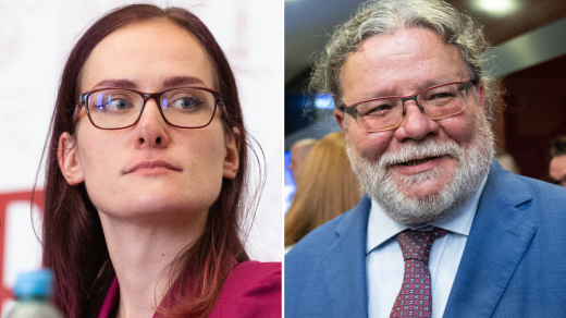 Europoslankyně z frakce Zelených Markéta Gregorová (Piráti) a europoslanec konzervativců a reformistů Alexandr Vondra (ODS)