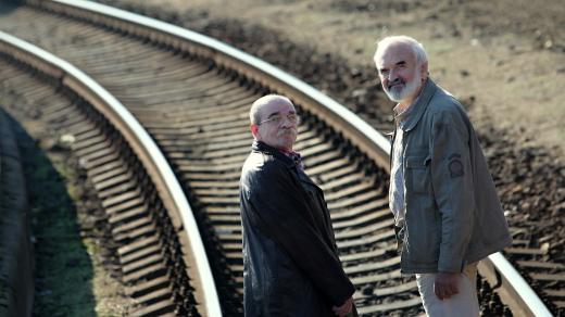 Jaroslav Uhlíř a Zdeněk Svěrák na akci Paraple na nádraží