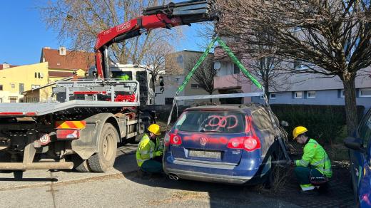 Vizovice, autovrak (odtah březen 2025)