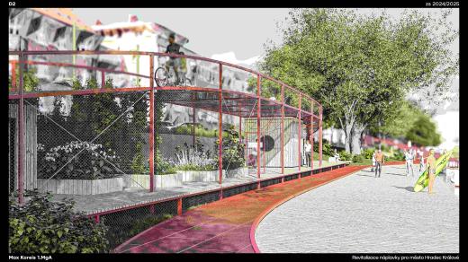 Ateliér designu nábytku a interiéru UMPRUM - revitalizace náplavky v Hradci Králové