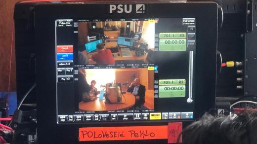 Místo zločinu Zlín, natáčení v březnu 2025 v budově Českého rozhlasu Zlín