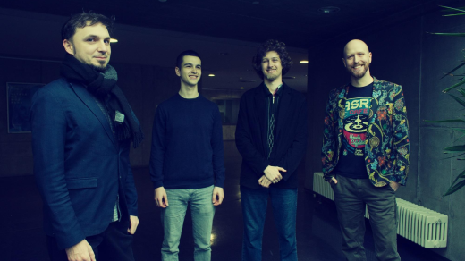 Hosté Jazzového dopoledne. Zleva: Jakub Doležal, Adam Doucha, Vojtěch Polej, Karel Fořt aka. Charles Fort