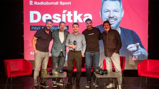 Rostislav Olesz, Pavel Horváth, Jan Pěruška, Marek Jankulovski a Martin Procházka na živé akci v Ostravě