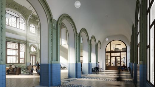 Vizualizace Fantova budova chodba