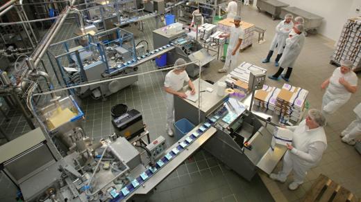 Madeta, výroba másla, balicí linka v Plané nad Lužnicí