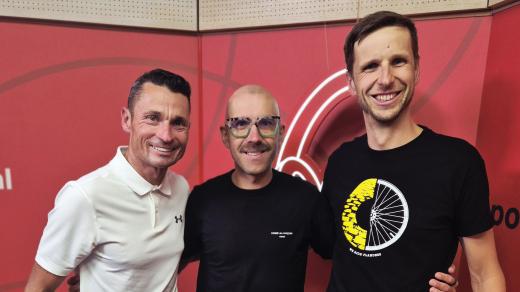 František Paďour s moderátory pořadu Kilometry Jiřího Ježka