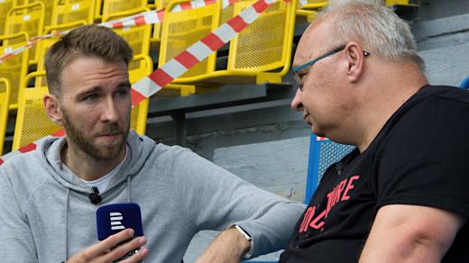 Martin Minha a hlasatel a dlouholetý fanoušek Teplic Luboš Fridrich