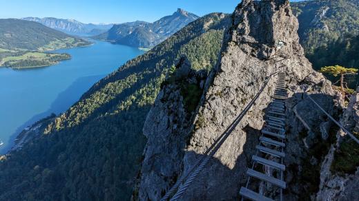 Ferrata Drachenwand v rakouských Alpách