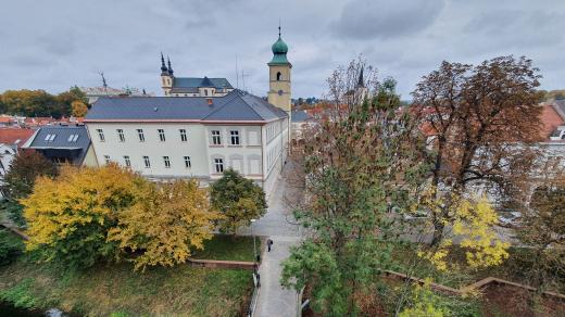 Pohled na Litomyšl z vyhlídky nadchodu