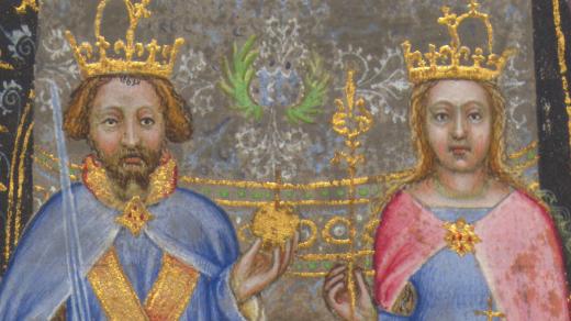 Václav IV. a Žofie Bavorská v německé Bibli Václava IV.