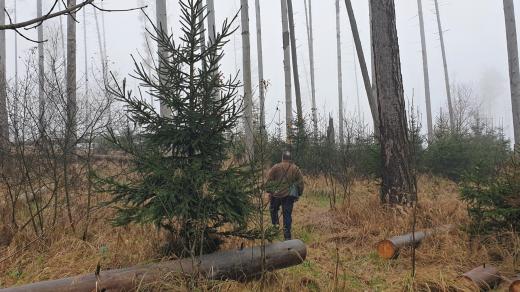 Jiří Nohel v lese v okolí Velké Bíteše