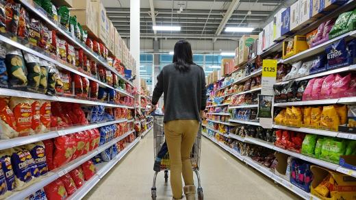 Ultrazpracované potraviny v obchodě, ilustrační foto