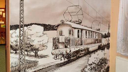 Muzeum ozubnicové dráhy Kořenov - reprodukce vystaveného plakátu