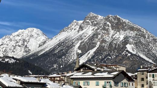 Situace v italských Alpách, ve středisku Bormio začátkem roku 2021
