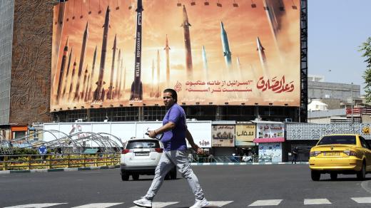 Protiizraelský billboard v Teheránu