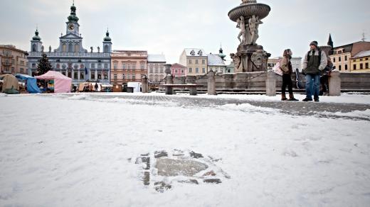Bludný kámen na náměstí v Českých Budějovicích