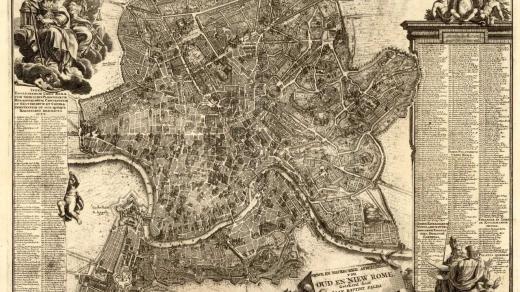 Mapa Říma ze sbírky Bernarda Pavla Molla