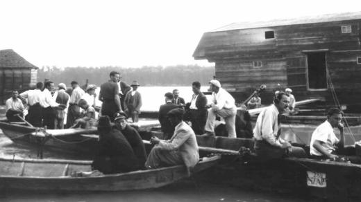 Natáčení reportáže na Dunaji (srpen 1938)