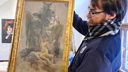Na rok a půl zapůjčila Oblastní galerie Vysočiny obraz Vojtěcha Hynaise Varianta Pravdy do Francie