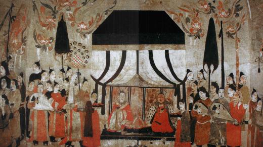 Malba na severní stěně hrobky Xu Xian Xiu z čínské dynastie Severní Qi