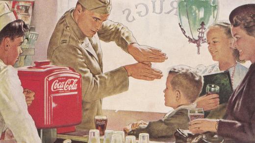 Reklama na Coca-Colu v časopise National Geographic (červen 1944)