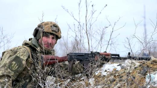 Ukrajinský voják během výcviku