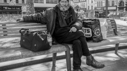 Bezdomovec v Londýně