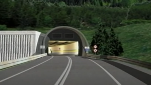 Vizualizace tunelu pod Červenohorským sedlem z původní studie z roku 1999
