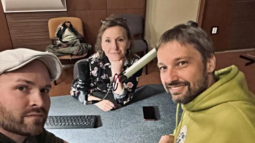 Vojta Šňupárek (vpravo), Pavel Sotoniak a Kateřina Huberová