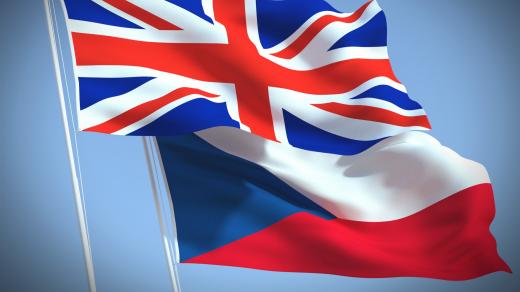 Britská vlajka a česká vlajka
