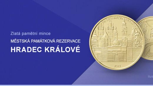 Hradec Králové na zlaté minci ČNB