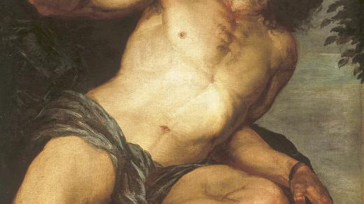 Tantalova muka v olejomalbě italského barokního malíře Gioacchina Assereta (kolem roku 1640)