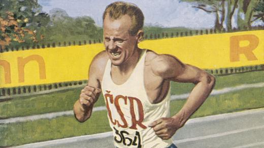 Emil Zátopek na olympiádě v Londýně 1948