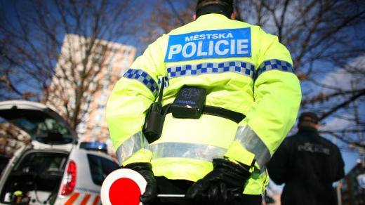 Strážník městské policie při práci