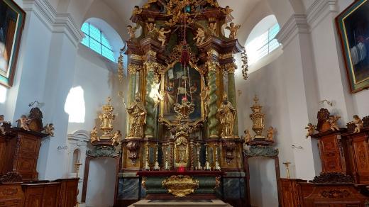 Nádherný barokní oltář od Karla Škréty s vyobrazením sv. Václava