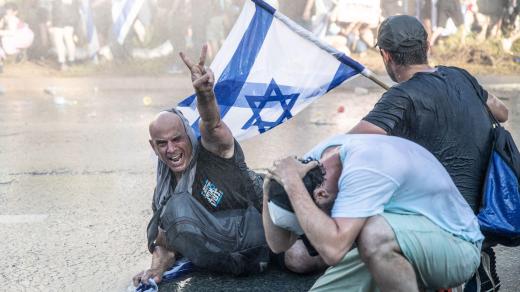 Protestující v Izraeli pro soudní reformě