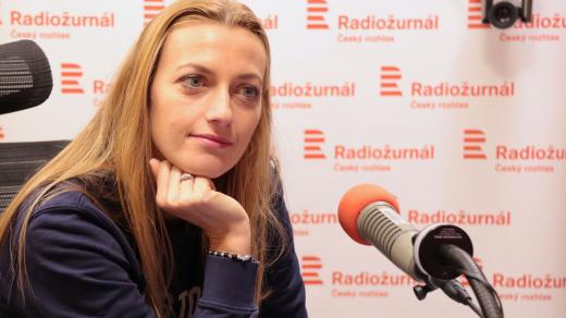 Petra Kvitová ve studiu Radiožurnálu