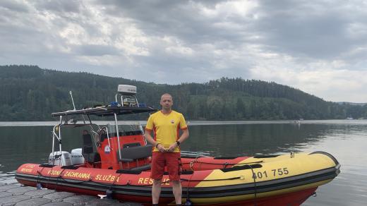 Vodní záchranáři na Slapech