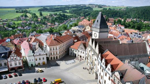 Město Tábor, Žižkovo náměstí, stará radnice, Husitské muzeum, jižní Čechy