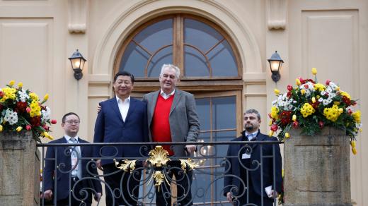 Si Ťin-pching a Miloš Zeman v Praze (v roce 2016)