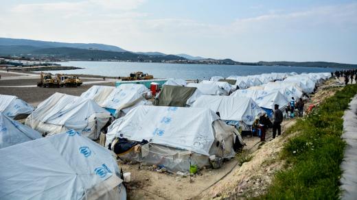 Uprchlický tábor Karatepe na egejském ostrově Lesbos