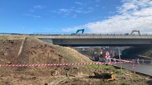 Přestavba křižovatky u Kněževsi u Prahy