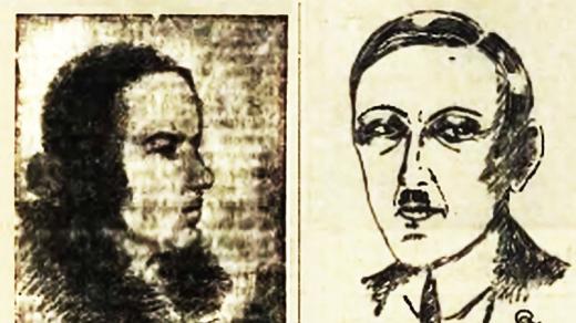Marie Brožová a Rudolf Křepinský na kresbách z novin