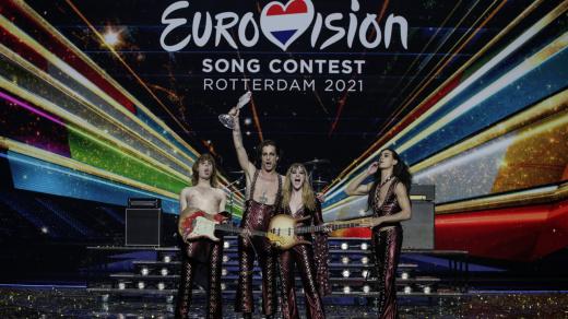 Výherci letošního ročníku Eurovize skupina Maneskin z Itálie