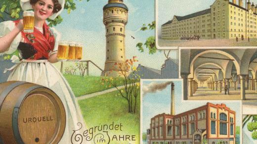 Pivovar v Plzni na dobové pohlednici