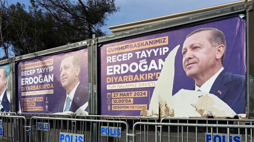 Předvolební billboardy Recepa Tayyipa Erdogana