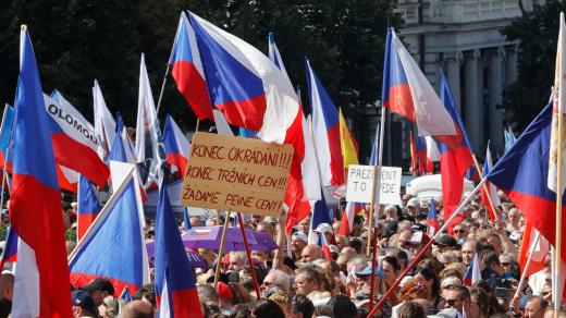 Protivládní demonstrace na Václavském náměstí v Praze