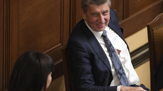 Andrej Babiš na mimořádné schůzi Poslanecké sněmovny k vyslovení nedůvěry vládě